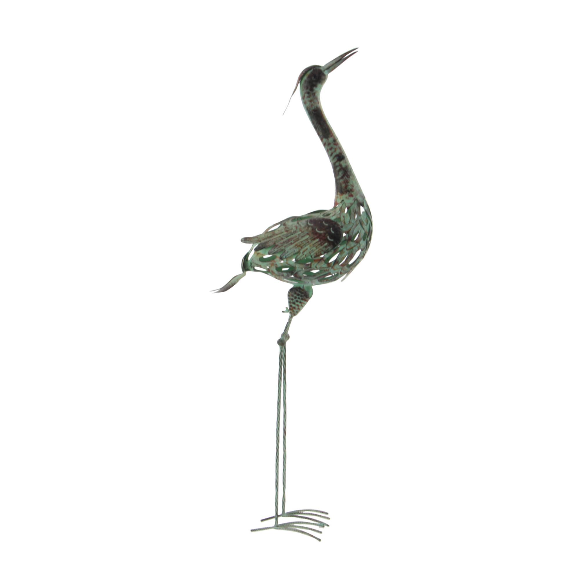 Set of 2 Green Metal Coastal Garden Sculpture, 40", 38"